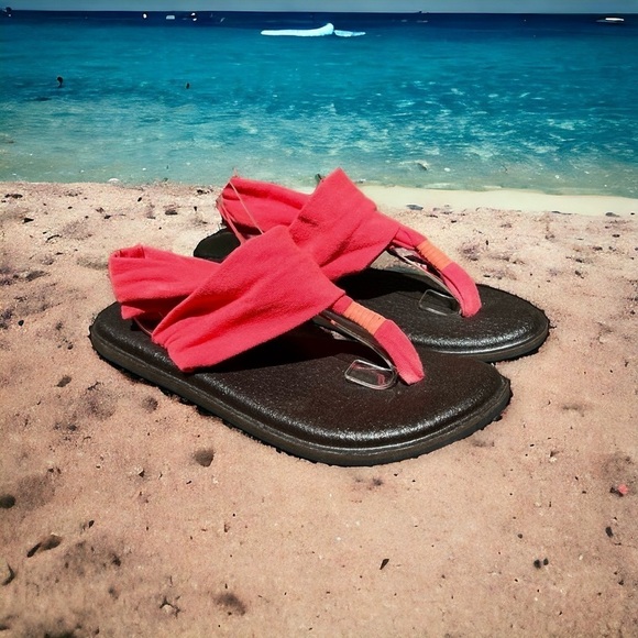 🌻Sanuk Coral Color Yoga Sling Sandals Women's Size 7 - Picture 1 of 9